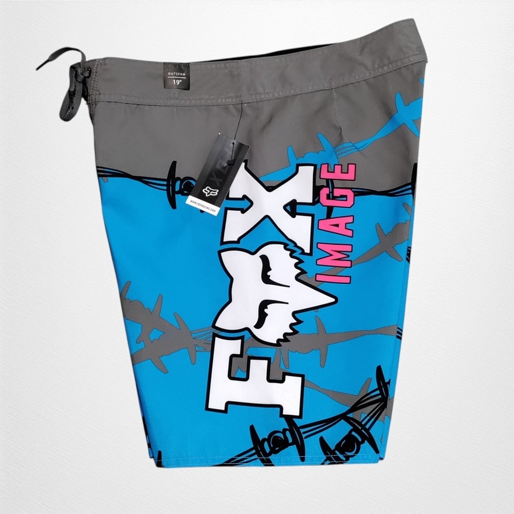 Fox Racing Barb Wire Board Shorts Mens 30 BMX Moto Swim Trunks Unlined NEW